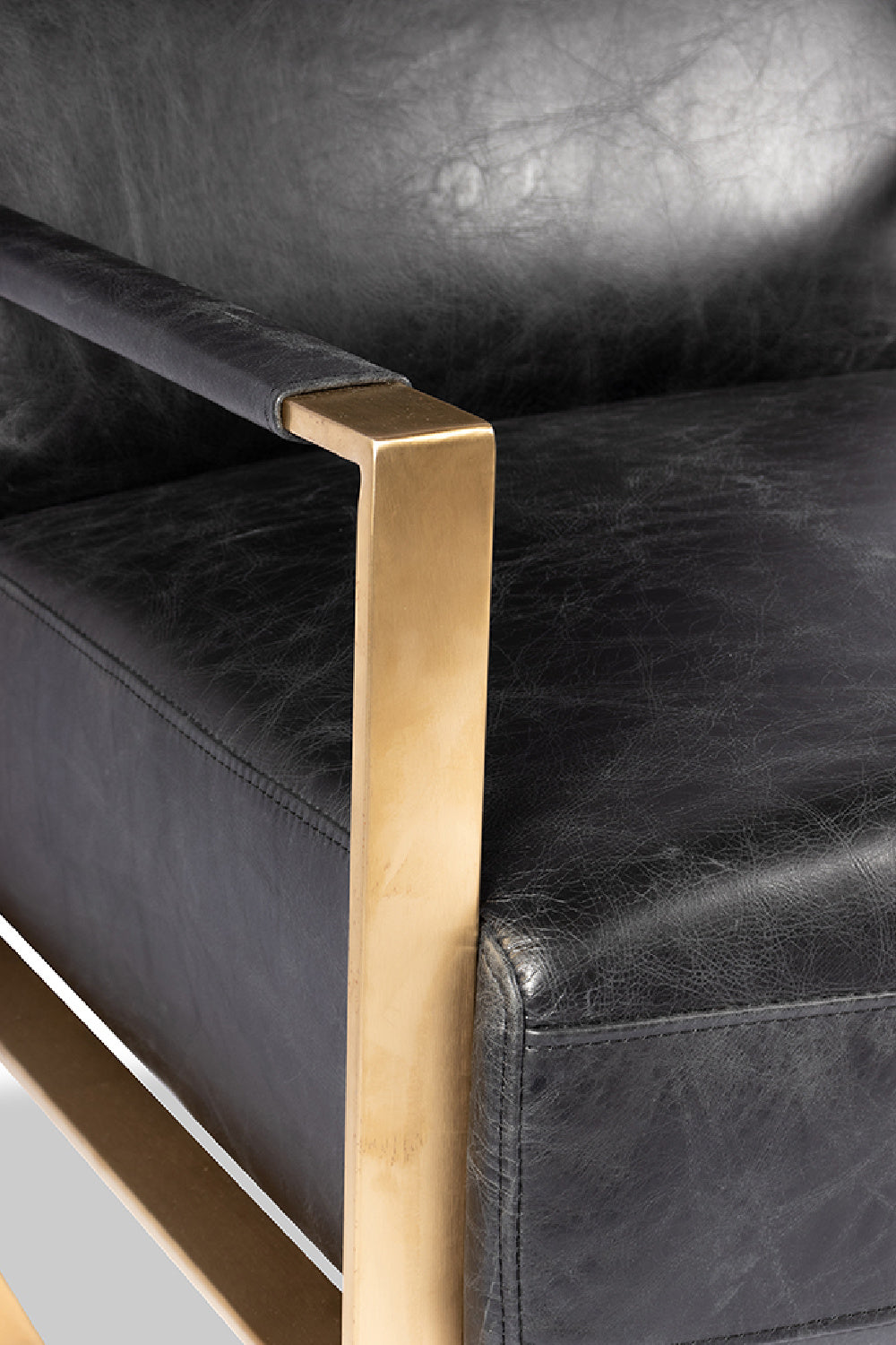 Modern European furniture - Black Leather Occasional Chair - www.oroa.com