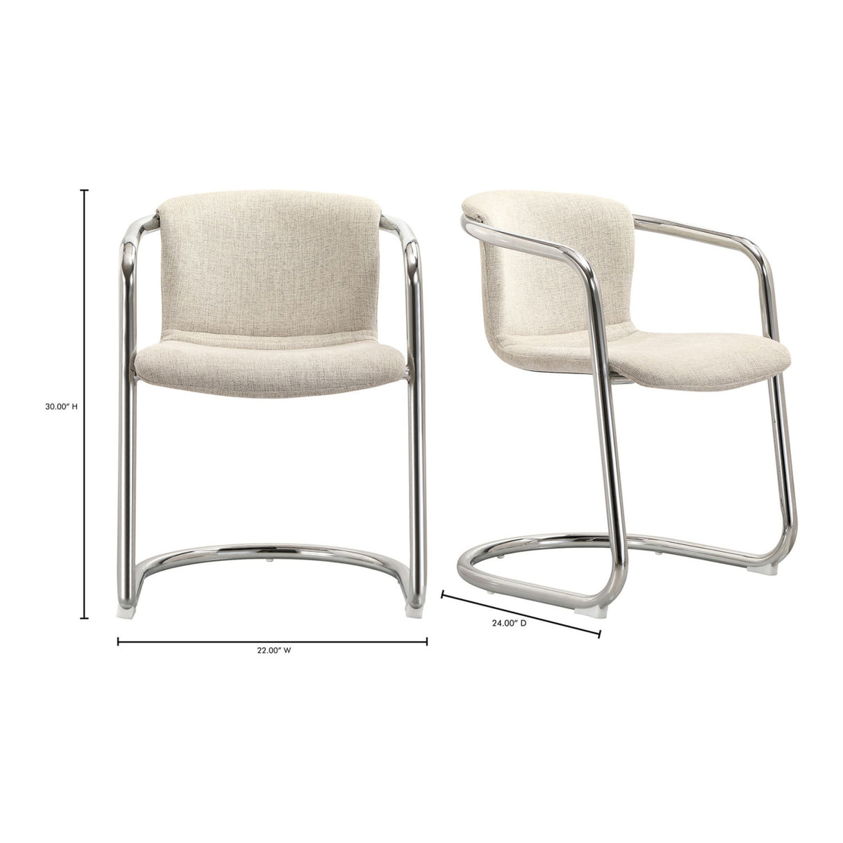 Modern European furniture - Cantilevered Dining Chair Set (2) - www.oroa.com | Oroa.com