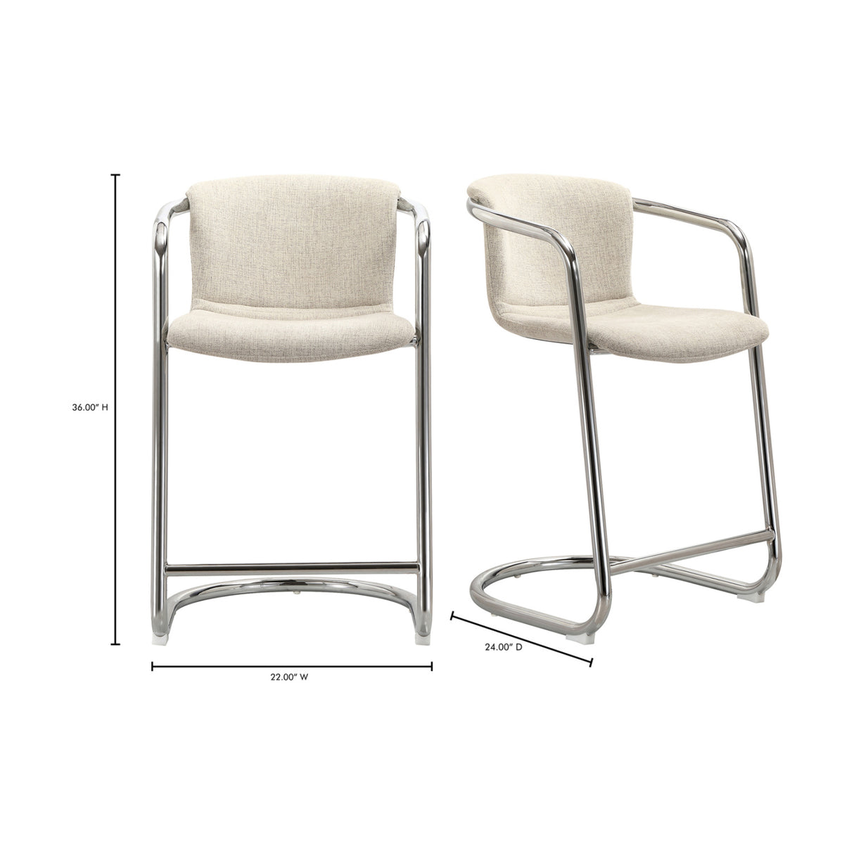 Modern European furniture - Cantilevered Counter Stool Set (2) - www.oroa.com | Oroa.com