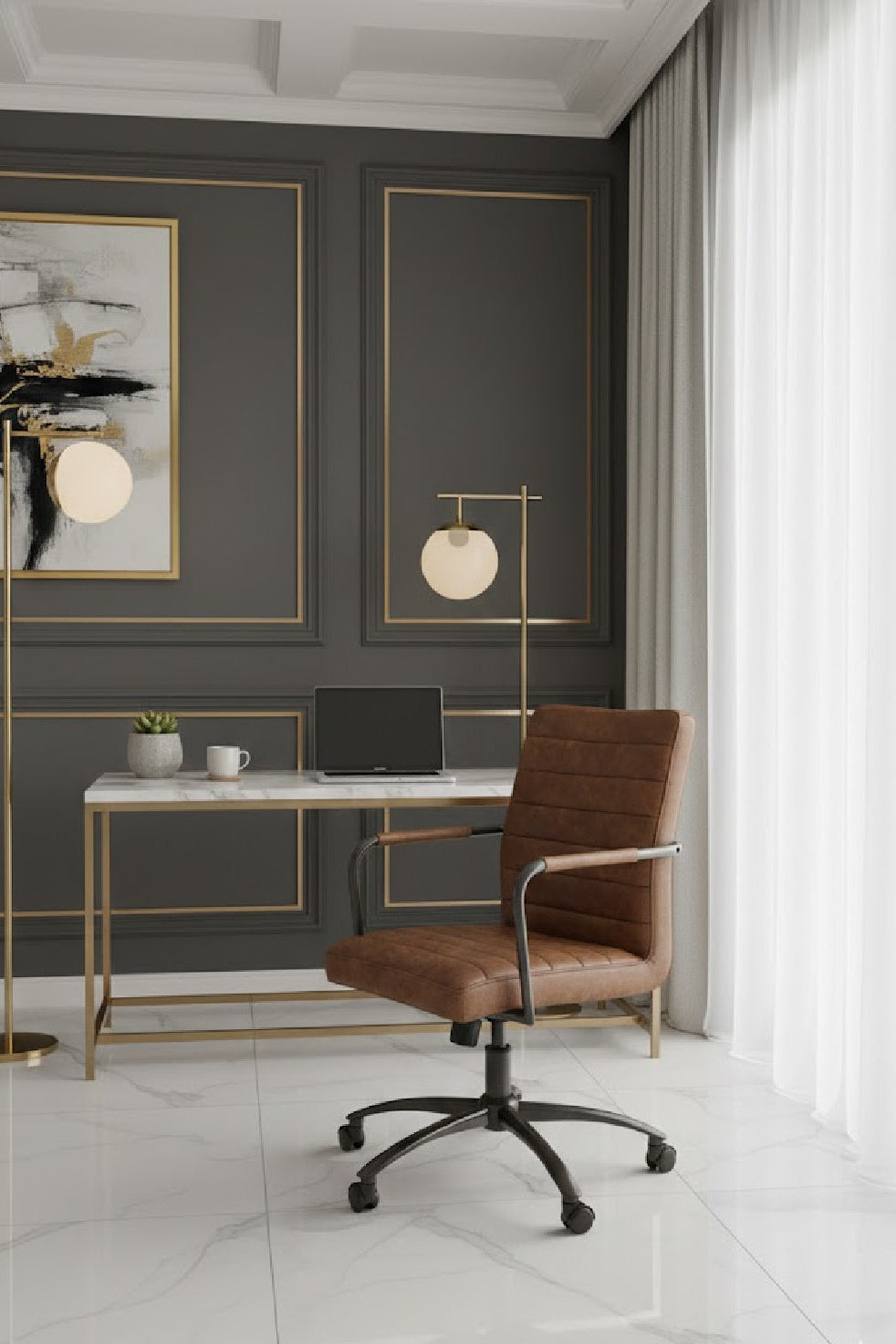 Modern European furniture - Grain Leather Office Chair - www.oroa.com | Oroa.com