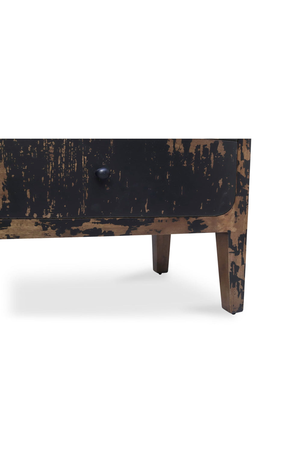 Modern European furniture - Distressed Black 2-Drawer Nightstand - www.oroa.com
