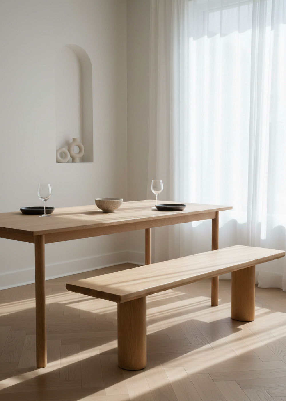 Modern European furniture - Scandinavian Style Oak Dining Bench - www.oroa.com | Oroa.com