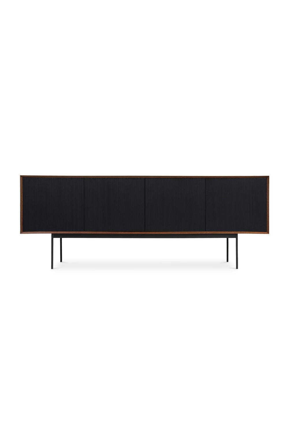 Black Ribbed 4-Door Sideboard | Novi Living Araya | Oroa.com