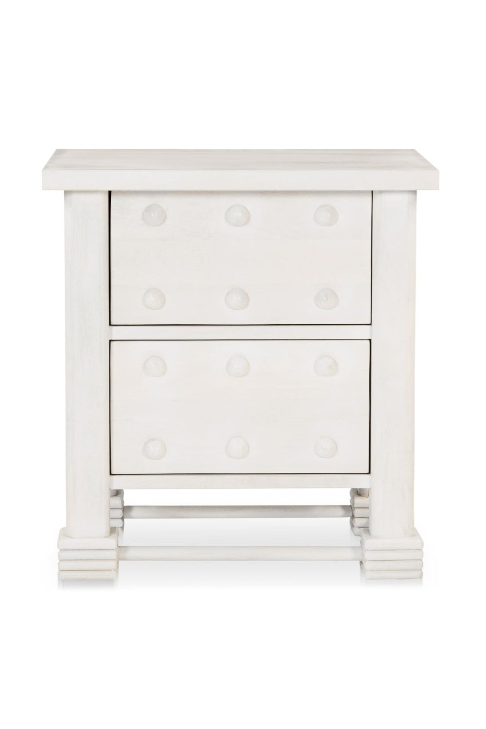 Modern European furniture - Whitewashed 2-Drawer Nightstand - www.oroa.com | Oroa.com
