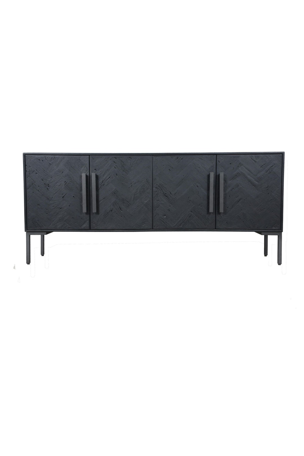 Modern European furniture - Black Herringbone 4-Door Sideboard - www.oroa.com