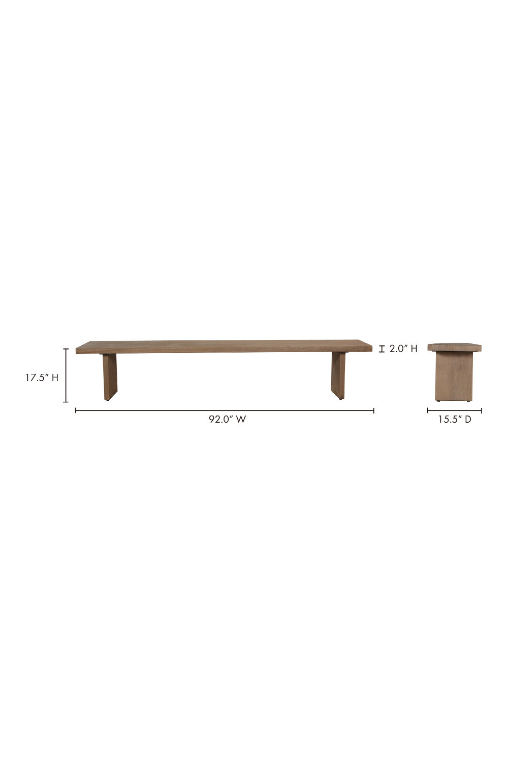 Modern European furniture - Sandblasted Oak Dining Bench - www.oroa.com