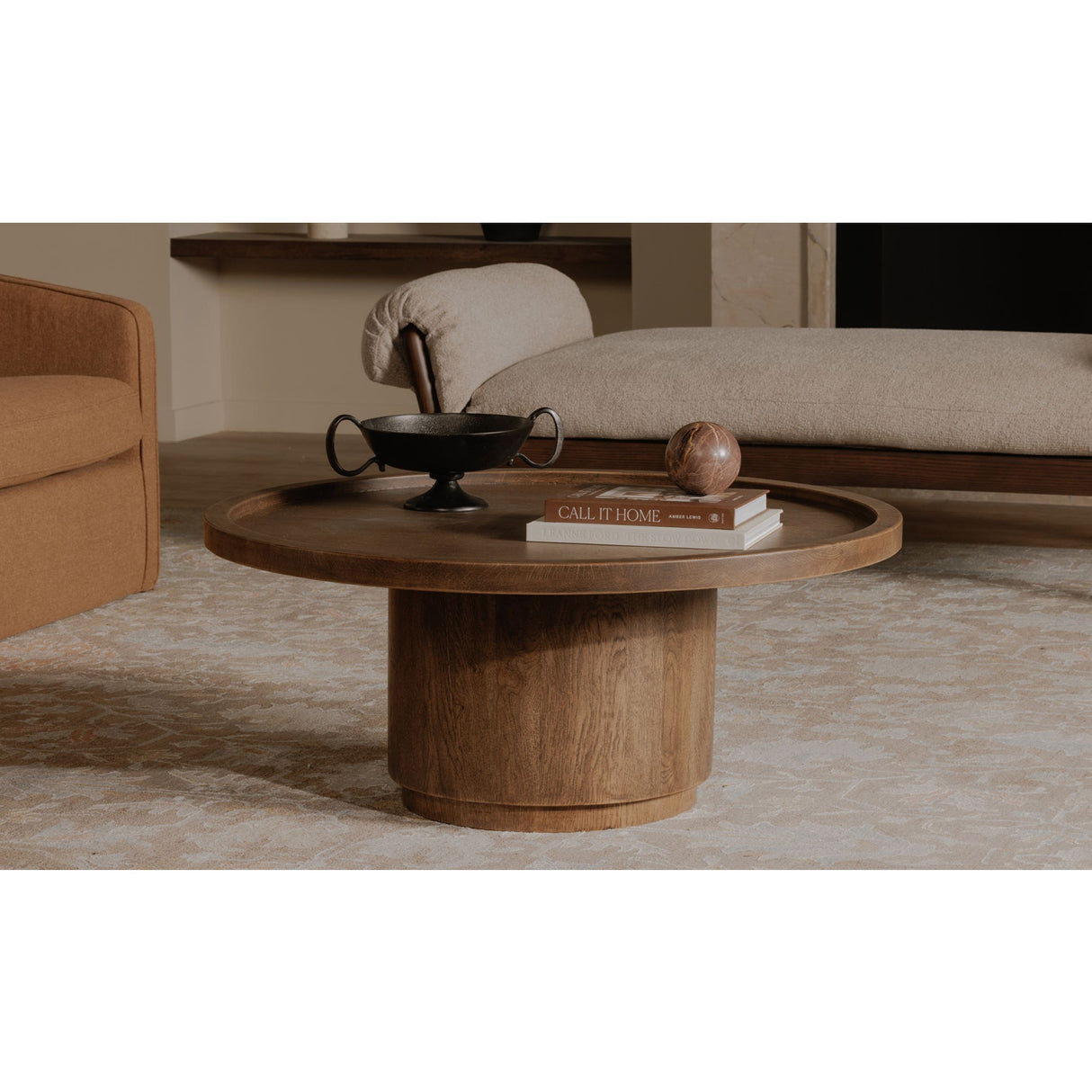 Modern European furniture - Round Tray Oak Coffee Table - www.oroa.com | Oroa.com