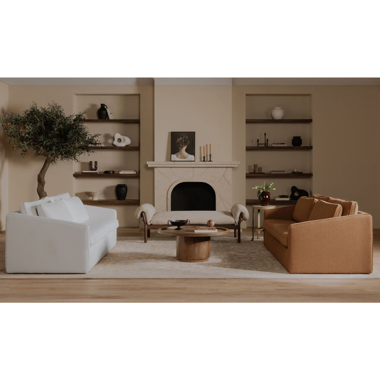 Modern European furniture - Round Tray Oak Coffee Table - www.oroa.com | Oroa.com