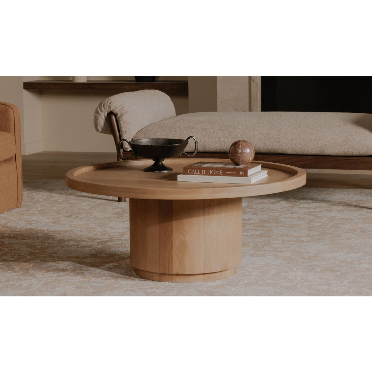 Modern European furniture - Round Tray Oak Coffee Table - www.oroa.com | Oroa.com