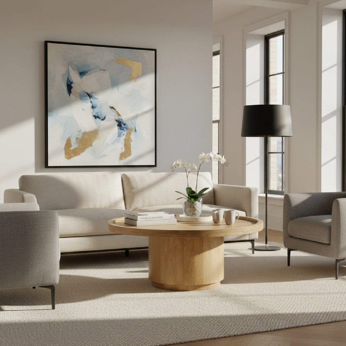 Modern European furniture - Round Tray Oak Coffee Table - www.oroa.com | Oroa.com