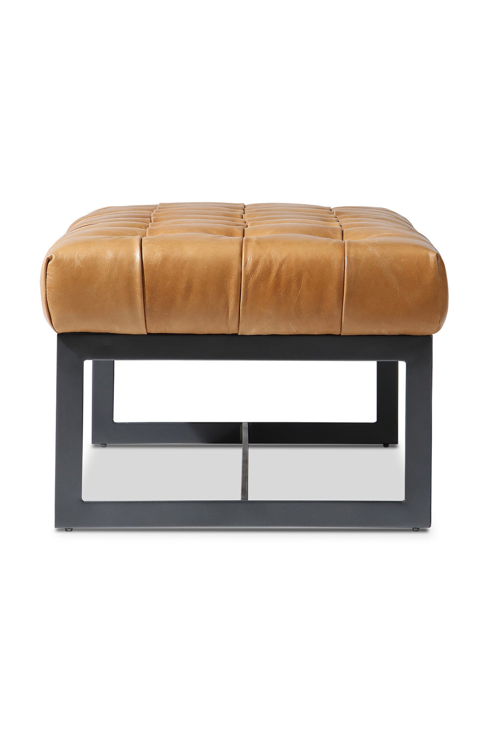Modern European furniture - Tan Leather Tufted Bench - www.oroa.com