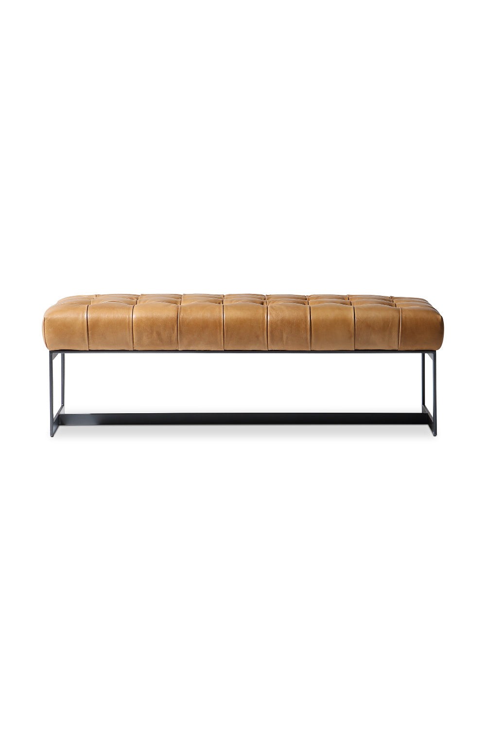 Modern European furniture - Tan Leather Tufted Bench - www.oroa.com