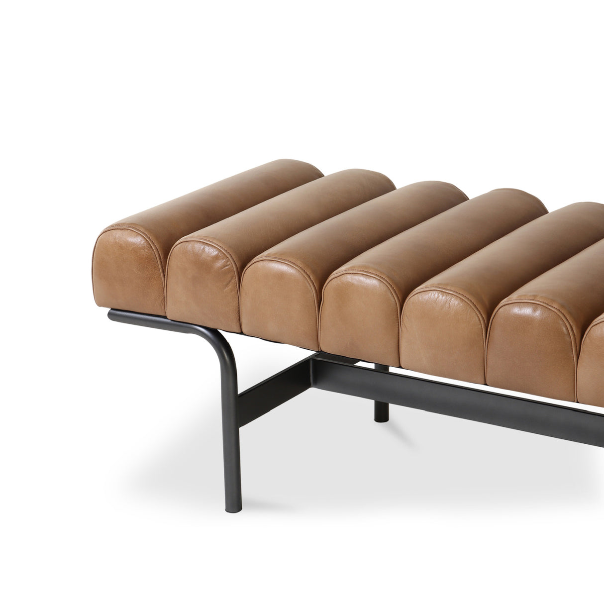 Modern European furniture - Channeled Leather Bench - www.oroa.com