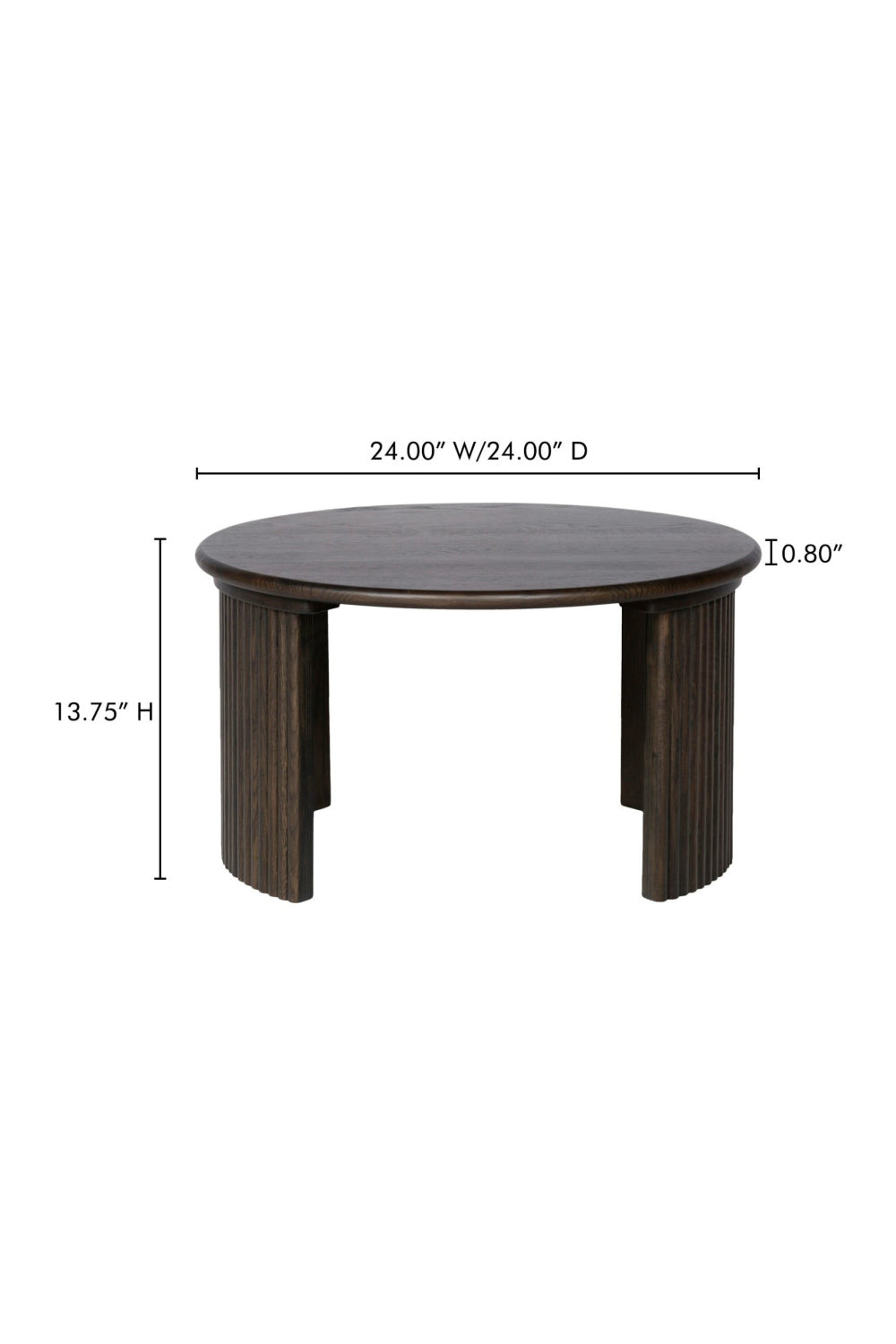 Modern European furniture - Oak Fluted Base Coffee Table - www.oroa.com | Oroa.com