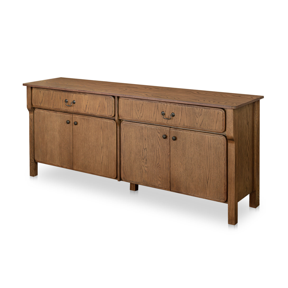 Modern European furniture - Brown Oak 2-Drawer 4-Door Sideboard - www.oroa.com | Oroa.com