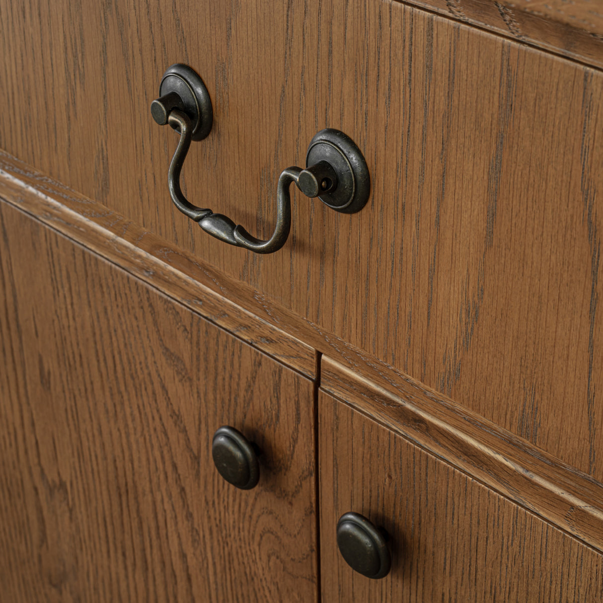 Modern European furniture - Brown Oak 2-Drawer 4-Door Sideboard - www.oroa.com | Oroa.com