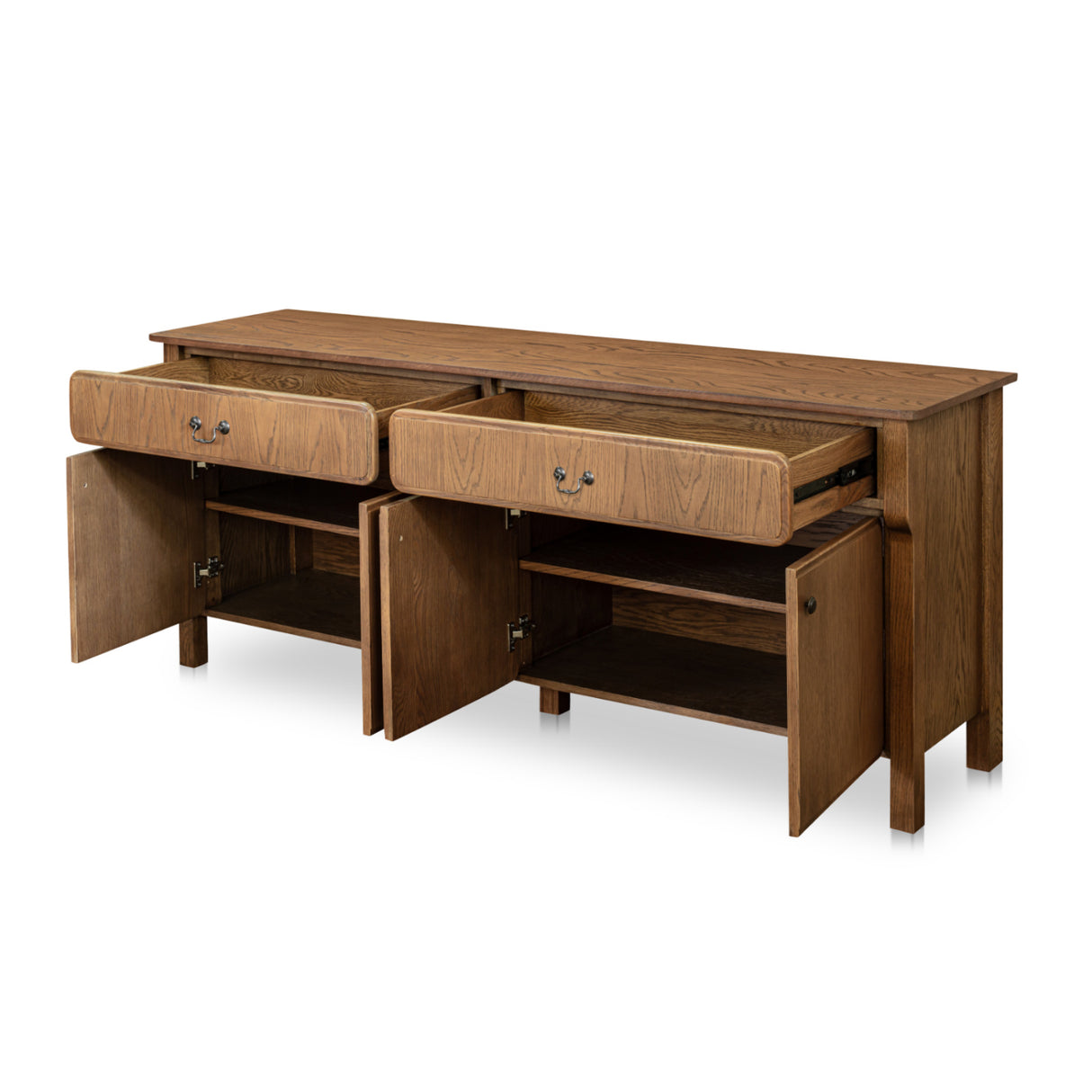 Modern European furniture - Brown Oak 2-Drawer 4-Door Sideboard - www.oroa.com | Oroa.com