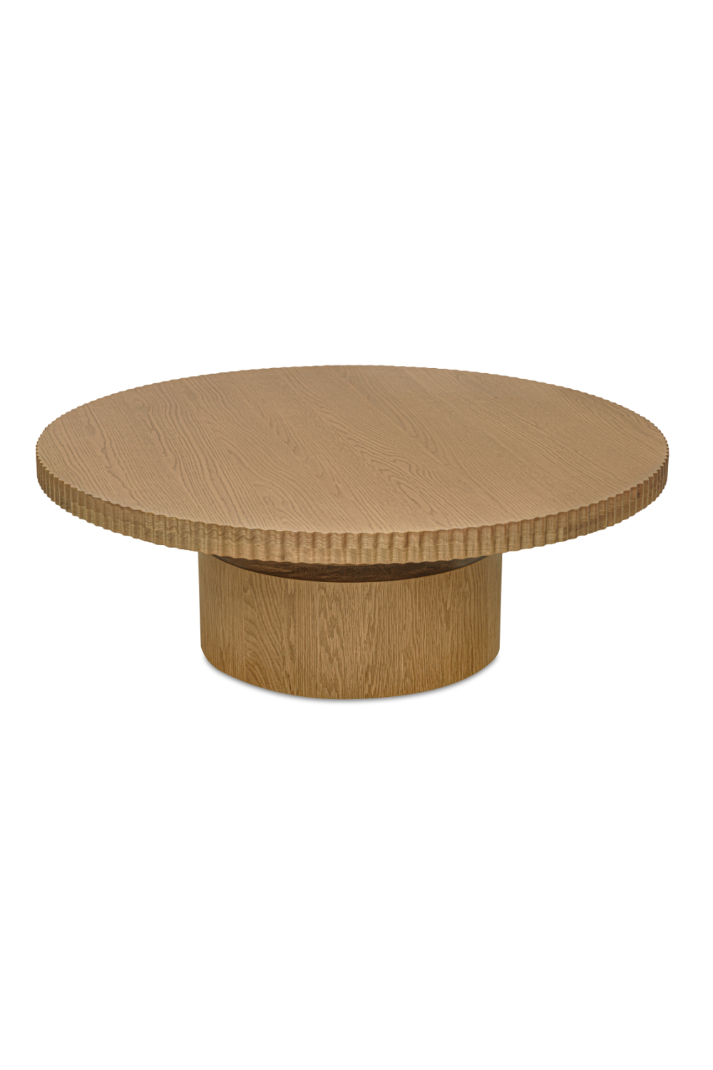 Modern European furniture - Fluted Round Oak Coffee Table - www.oroa.com | Oroa.com