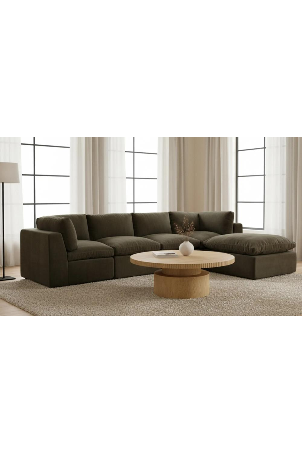Modern European furniture - Fluted Round Oak Coffee Table - www.oroa.com | Oroa.com