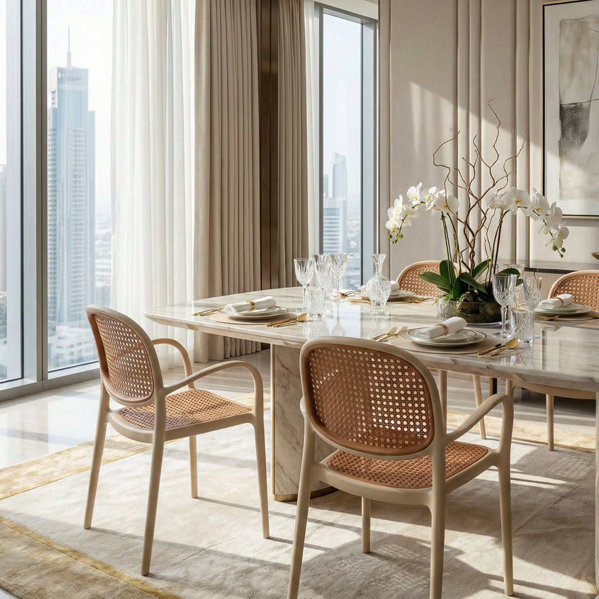 Modern European furniture - Woven Design Outdoor Dining Chairs (2) - www.oroa.com | Oroa.com