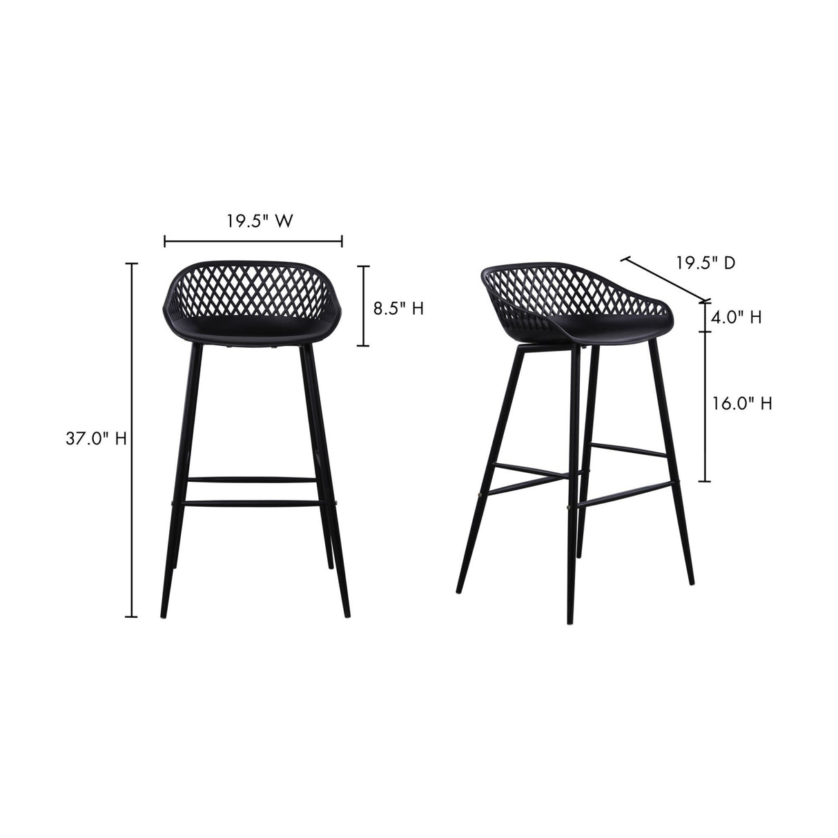 Modern European furniture - Molded Indoor/Outdoor Bar Stools (2) - www.oroa.com | Oroa.com
