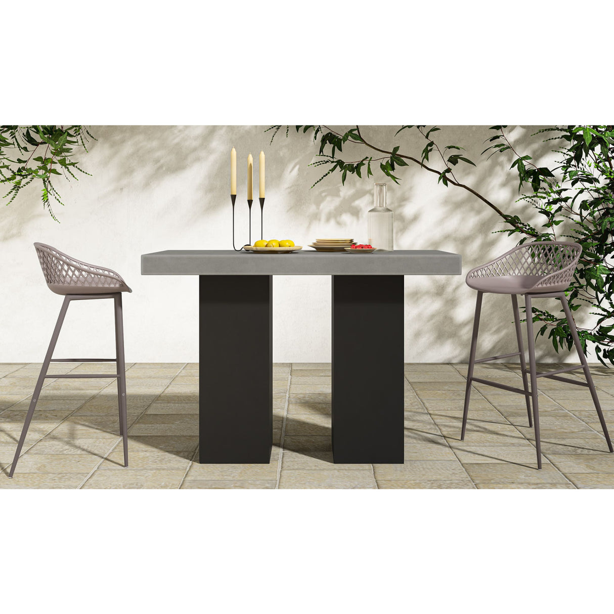 Modern European furniture - Molded Indoor/Outdoor Bar Stools (2) - www.oroa.com | Oroa.com