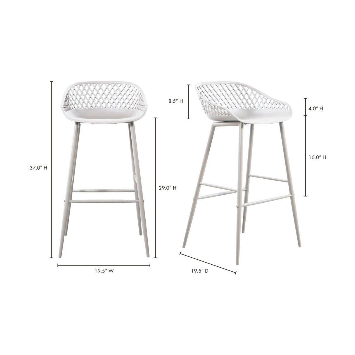Modern European furniture - Molded Indoor/Outdoor Bar Stools (2) - www.oroa.com | Oroa.com