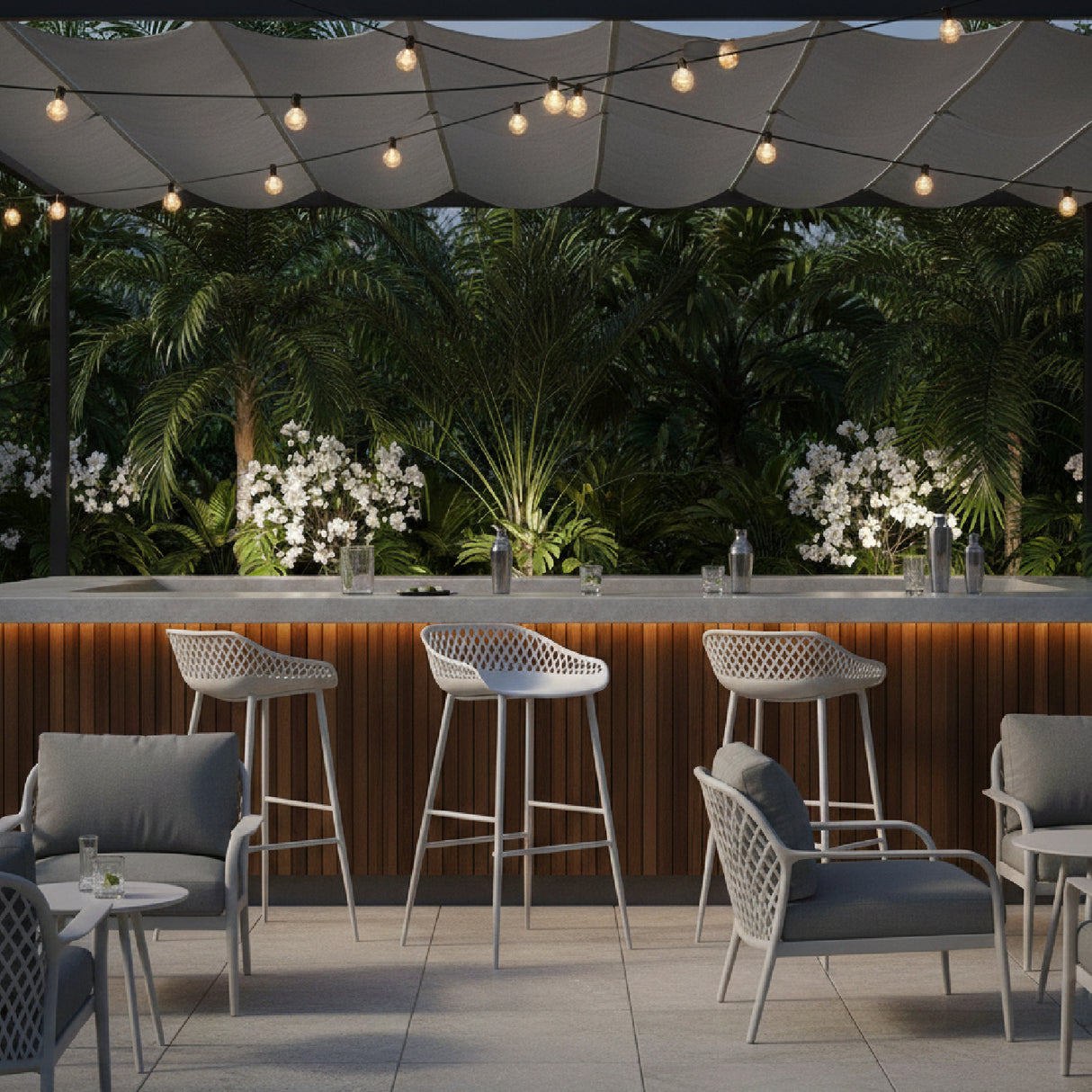 Modern European furniture - Molded Indoor/Outdoor Bar Stools (2) - www.oroa.com | Oroa.com