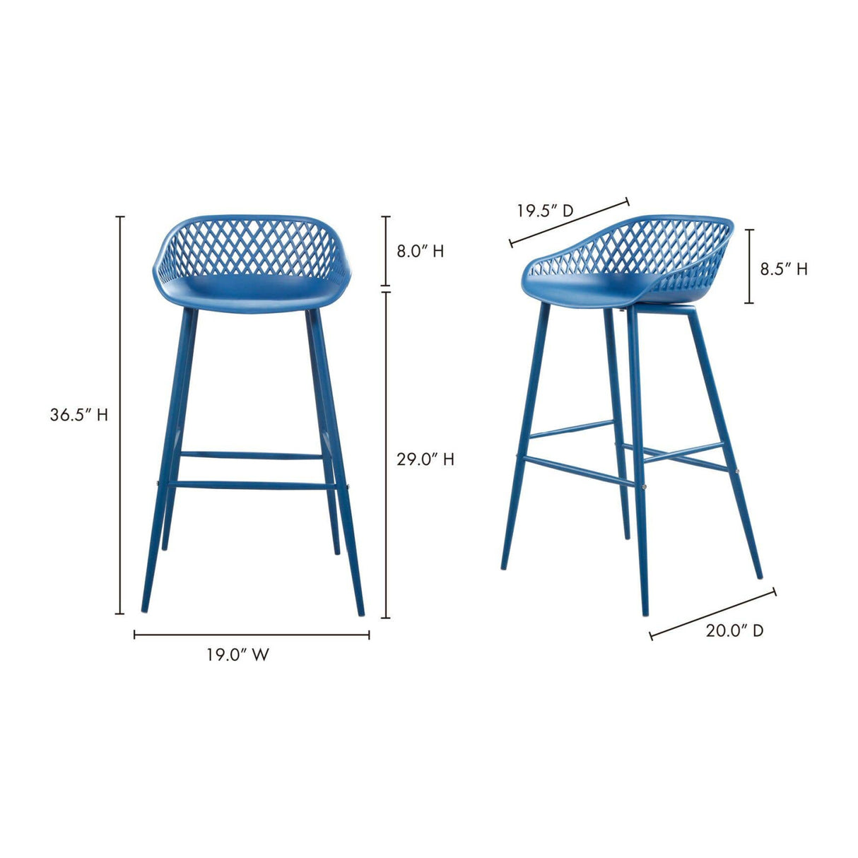 Modern European furniture - Molded Indoor/Outdoor Bar Stools (2) - www.oroa.com | Oroa.com