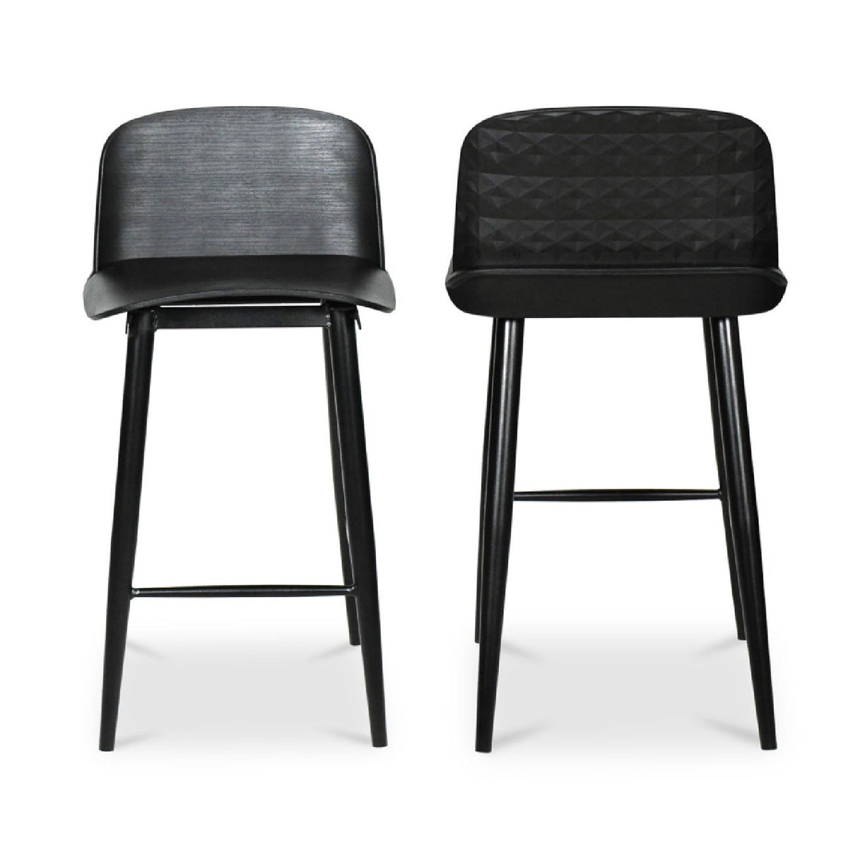 Modern European furniture - Black Indoor/Outdoor Counter Stools (2) - www.oroa.com | Oroa.com