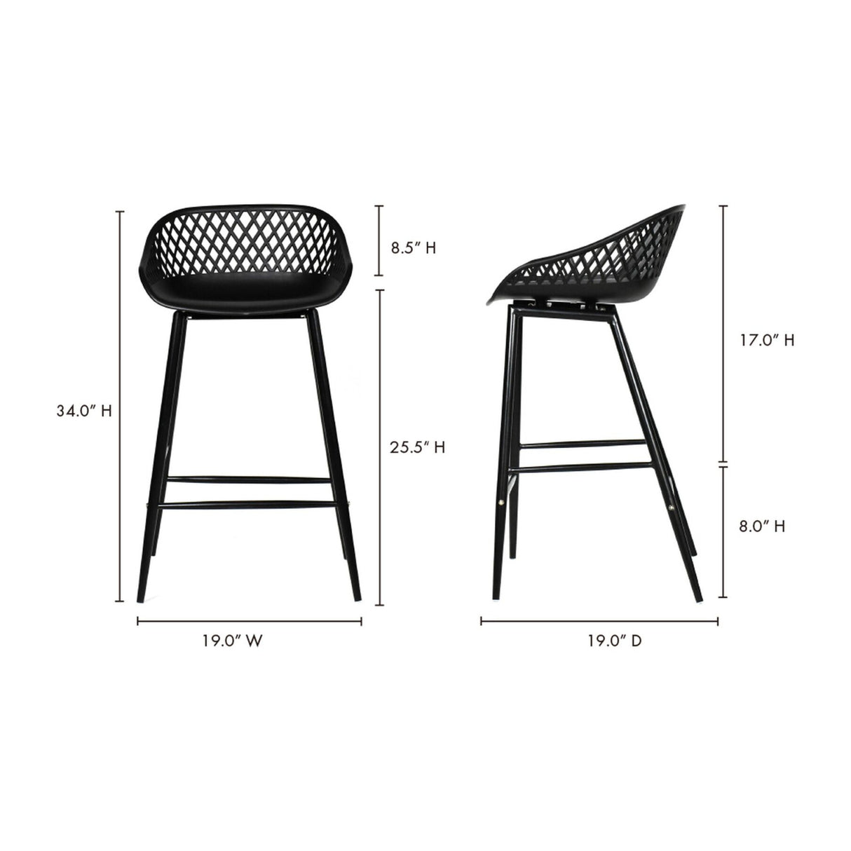 Modern European furniture - Diamond-Mesh Indoor/Outdoor Counter Stools (2) - www.oroa.com | Oroa.com
