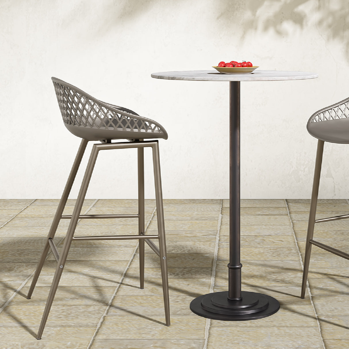Modern European furniture - Diamond-Mesh Indoor/Outdoor Counter Stools (2) - www.oroa.com | Oroa.com