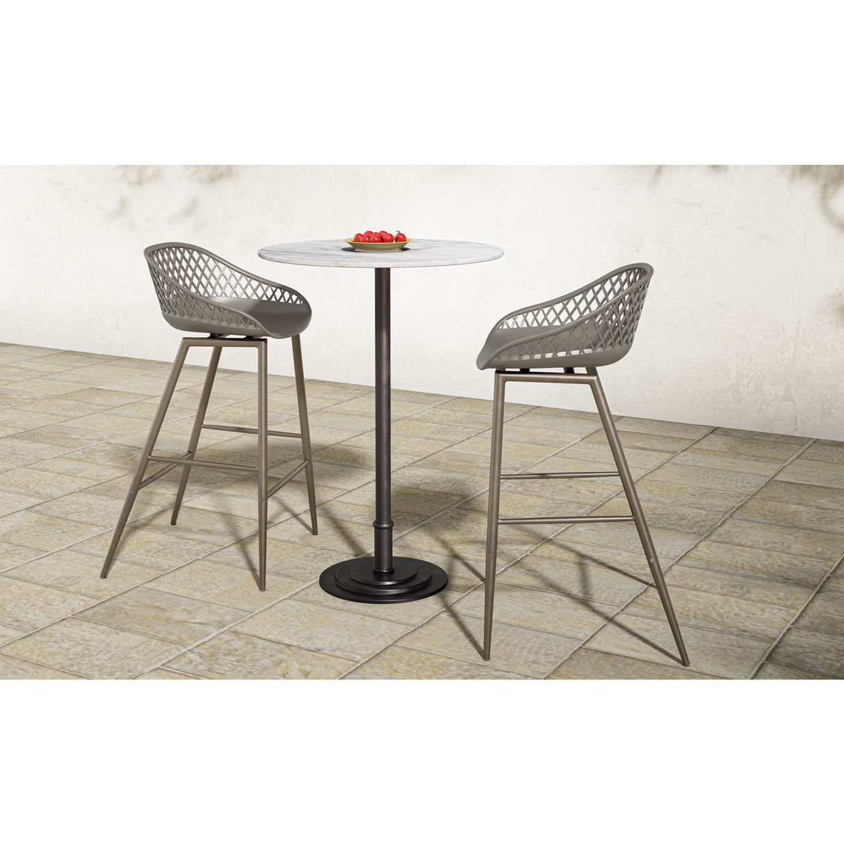 Modern European furniture - Diamond-Mesh Indoor/Outdoor Counter Stools (2) - www.oroa.com | Oroa.com