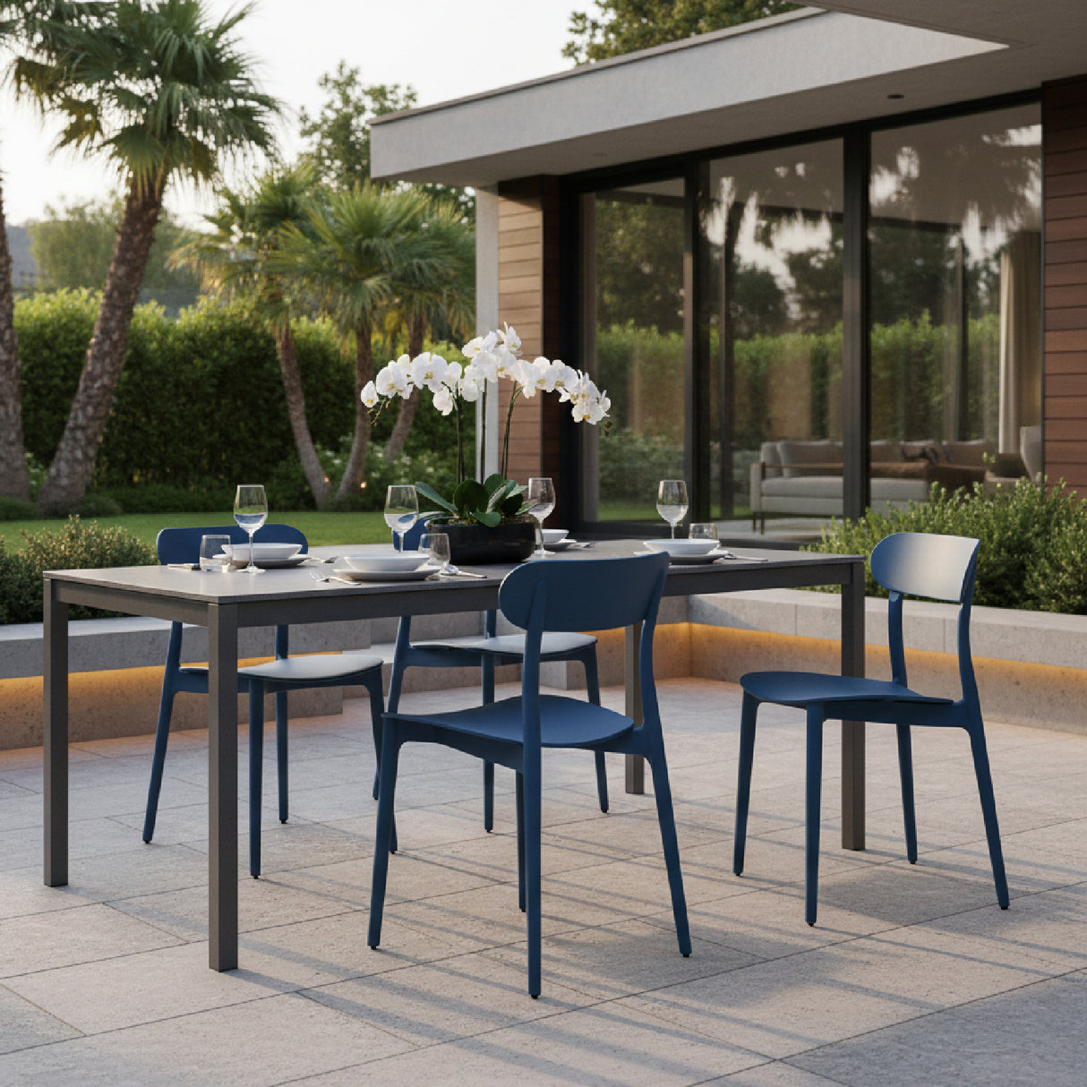 Modern European furniture - Open-Back Indoor/Outdoor Dining Chairs (2) - www.oroa.com | Oroa.com