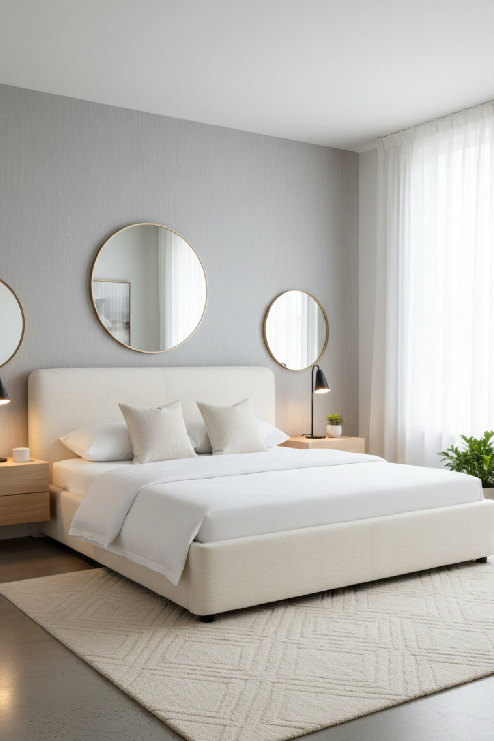 Modern European furniture - White Linen Queen Bed - www.oroa.com