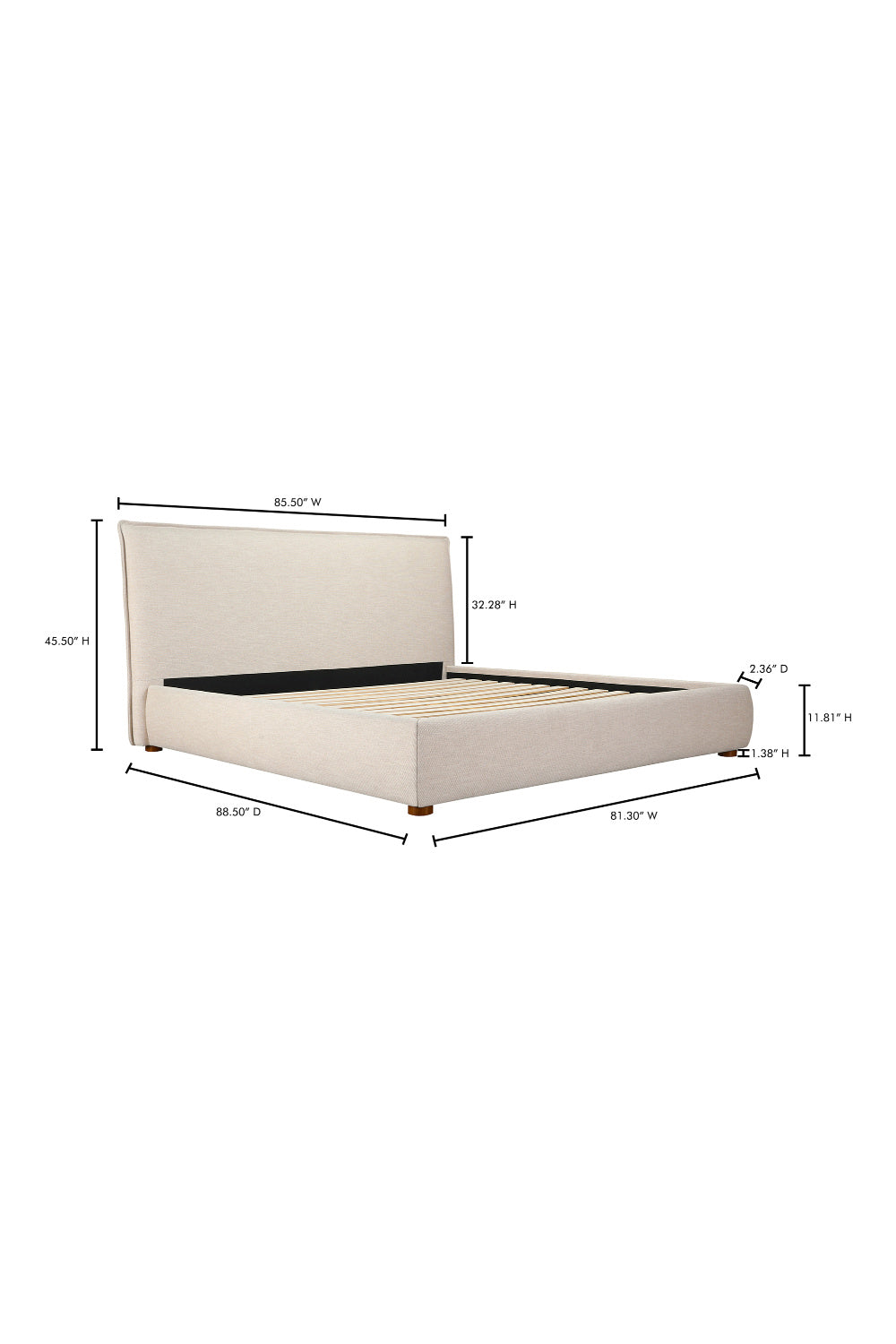 Beige Linen Blend Bed | Novi Living Luzon | Oroa.com