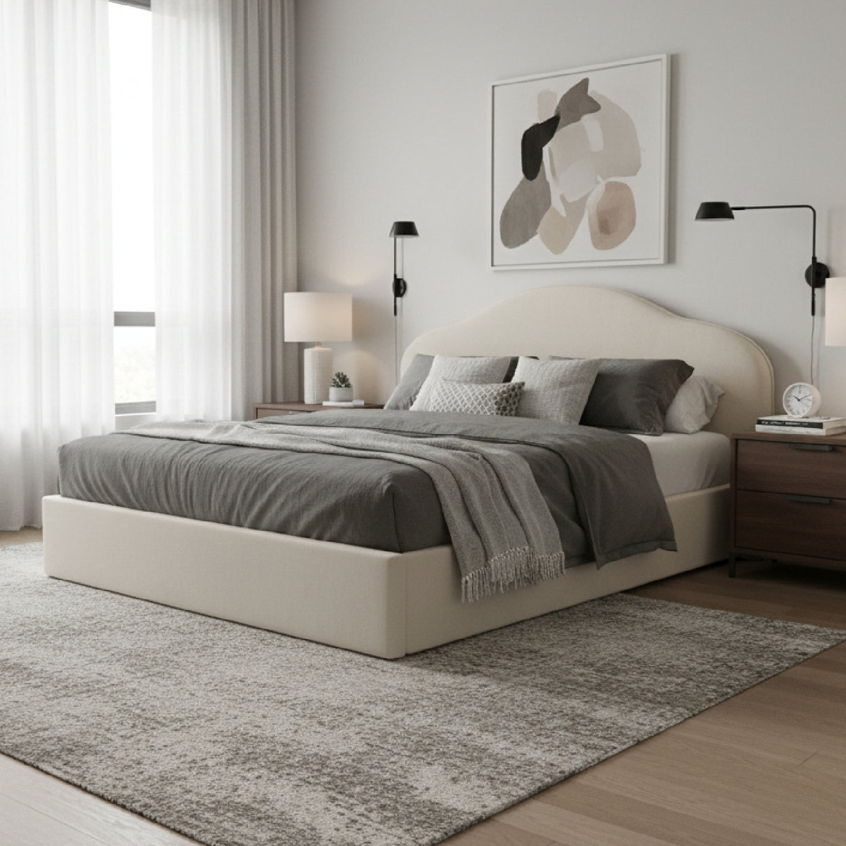 Modern European furniture - Arched Headboard Storage Bed - www.oroa.com | Oroa.com