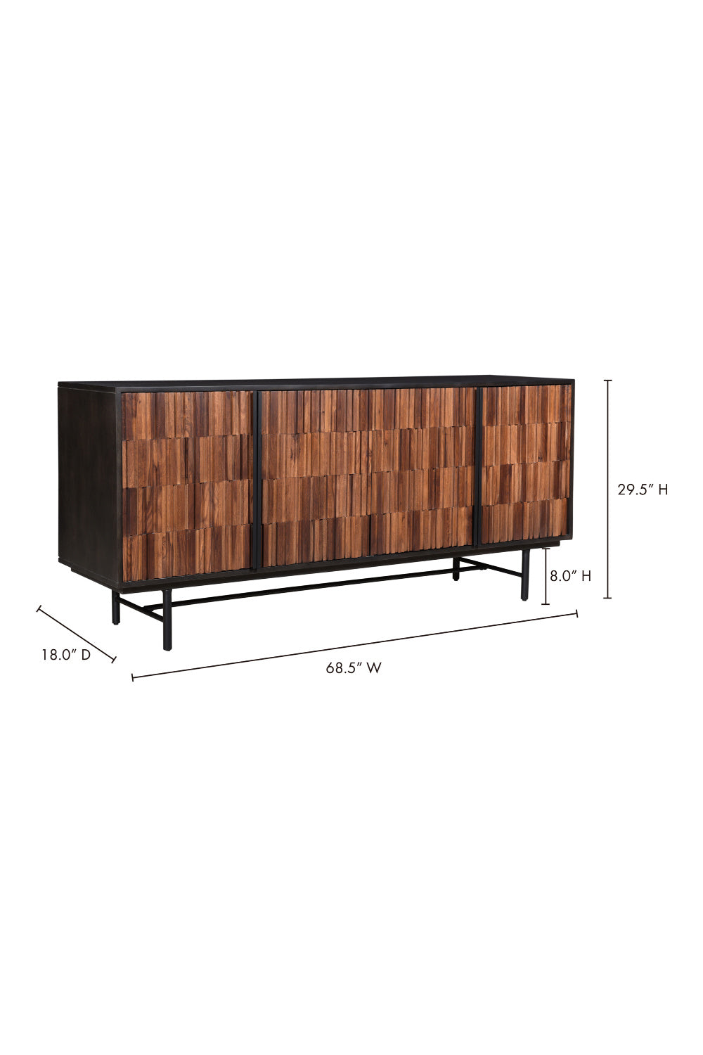 Modern European furniture - Reeded Wood 4-Door Sideboard - www.oroa.com | Oroa.com