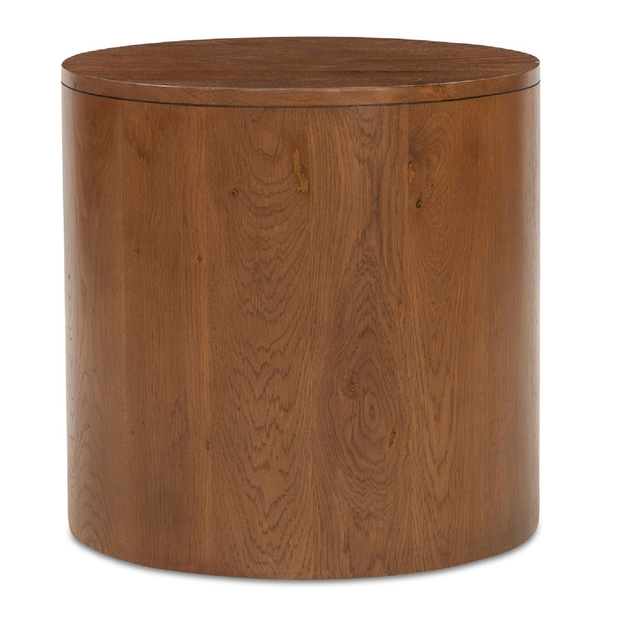 Modern European furniture - Brown Oak Round 2-Drawer Nightstand - www.oroa.com