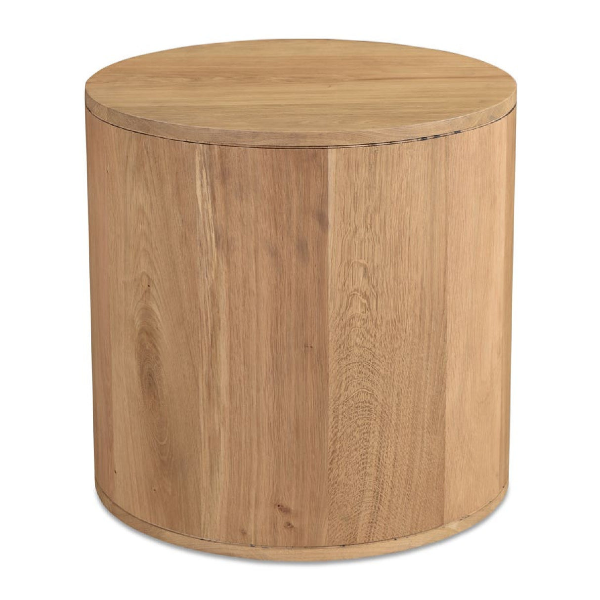 Modern European furniture - Natural Oak Round 2-Drawer Nightstand - www.oroa.com
