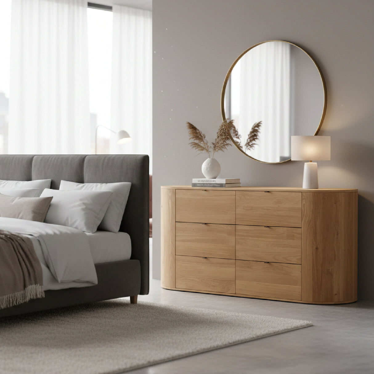 Modern European furniture - Natural Oak 6-Drawer Dresser - www.oroa.com