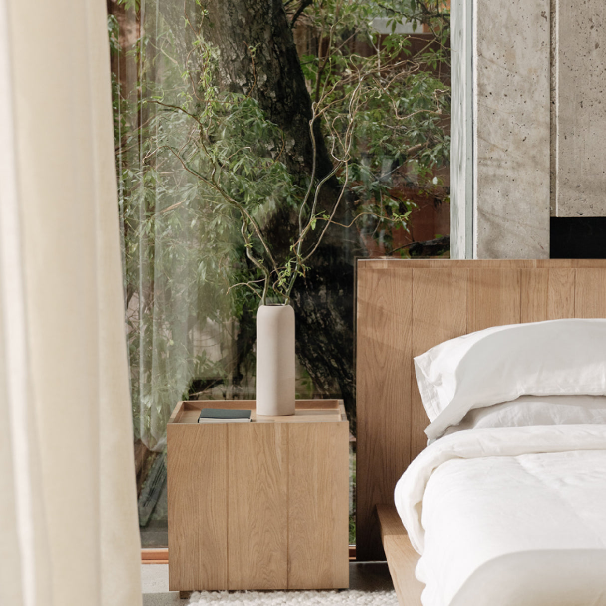 Modern European furniture - Solid Oak Wood Bed - www.oroa.com | Oroa.com