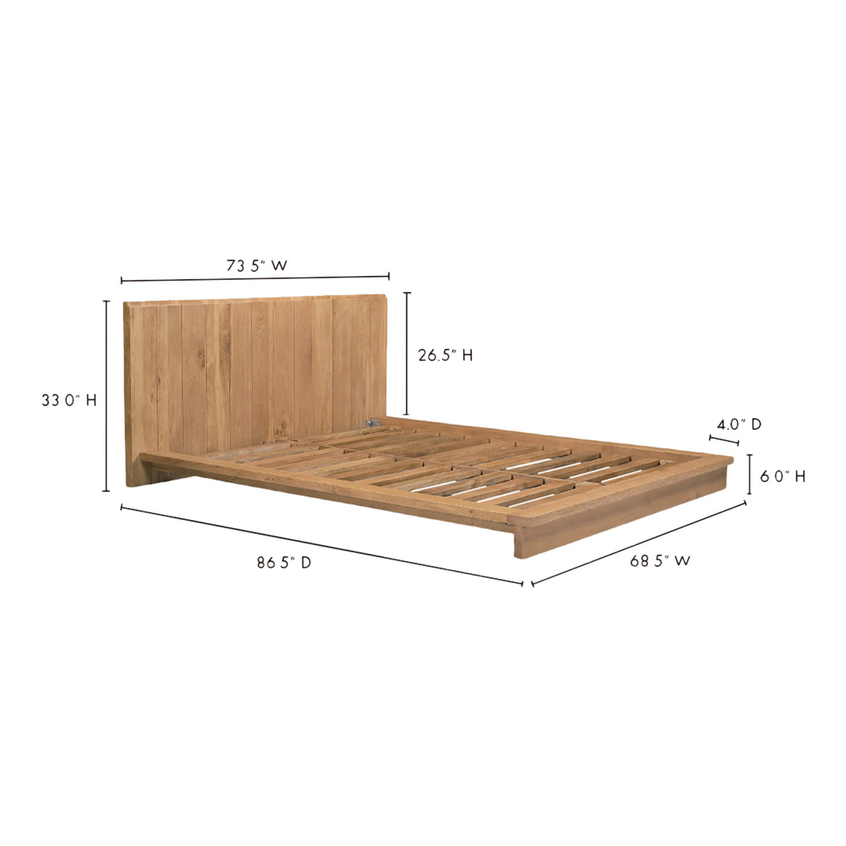 Modern European furniture - Solid Oak Wood Bed - www.oroa.com | Oroa.com