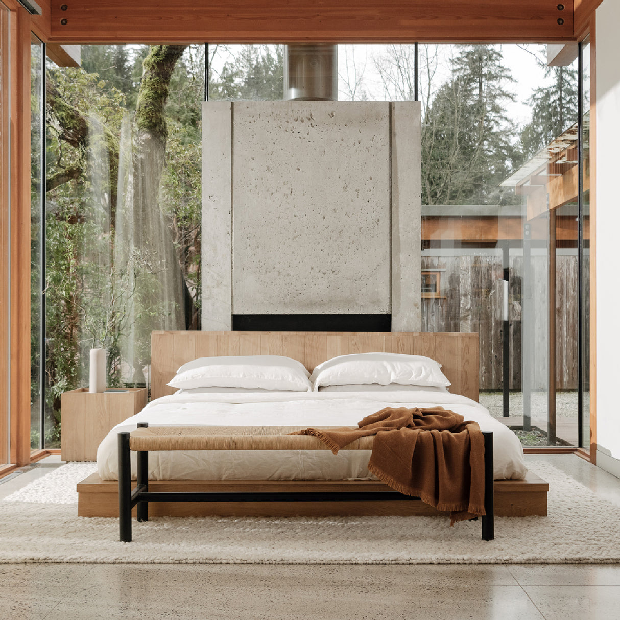 Modern European furniture - Solid Oak Wood Bed - www.oroa.com | Oroa.com