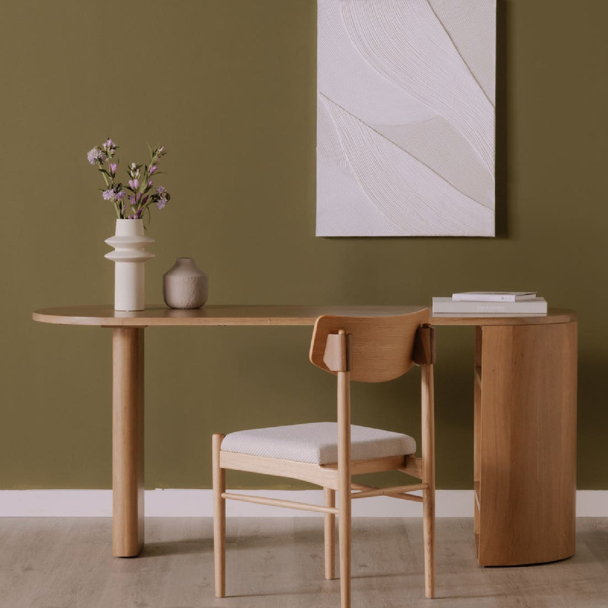 Modern European furniture - Natural Oak 3-Open Shelf Desk - www.oroa.com