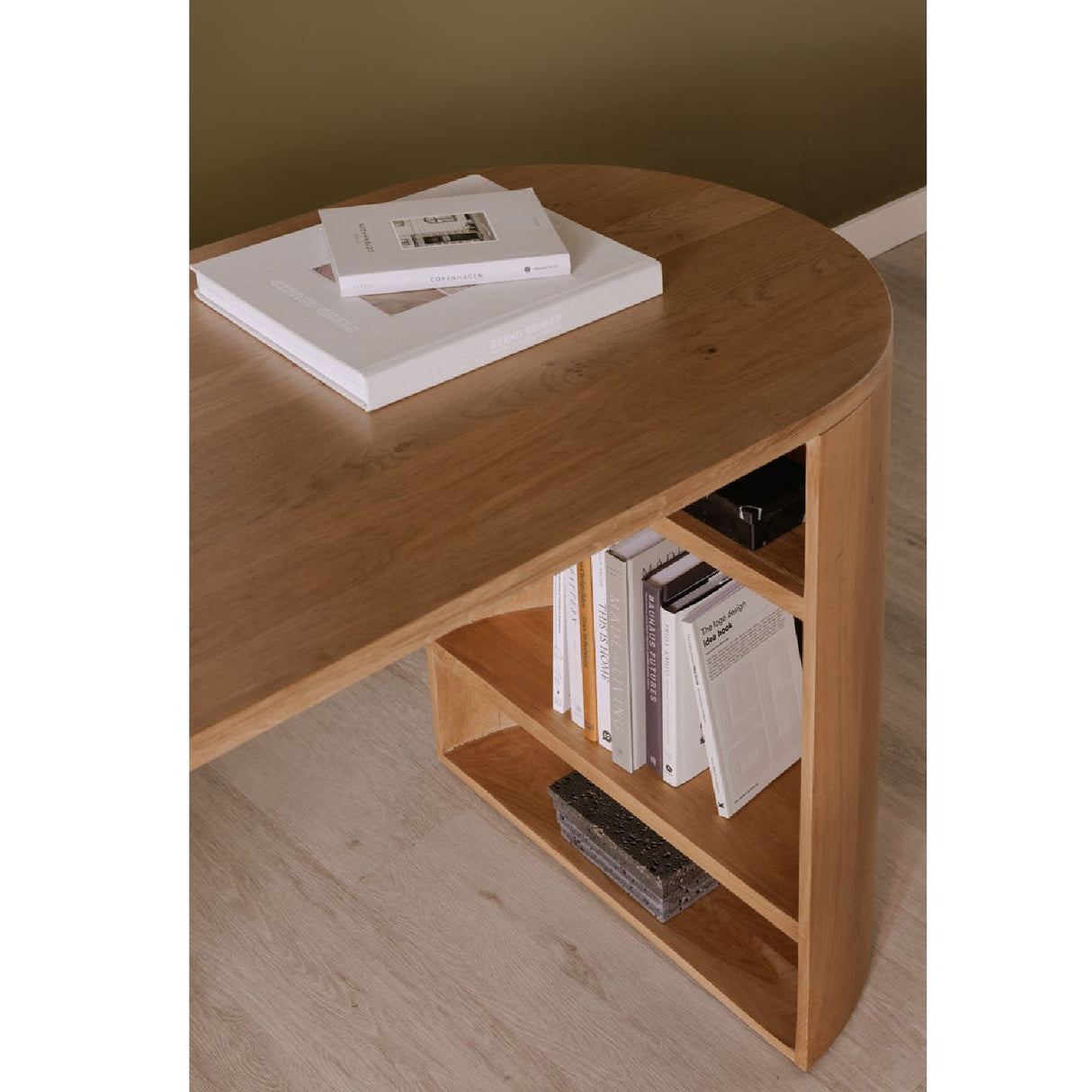 Modern European furniture - Natural Oak 3-Open Shelf Desk - www.oroa.com