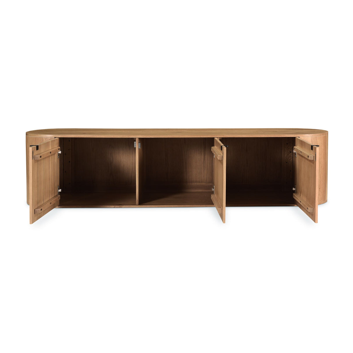 Modern European furniture - Natural Oak 3-Door Media Bench - www.oroa.com