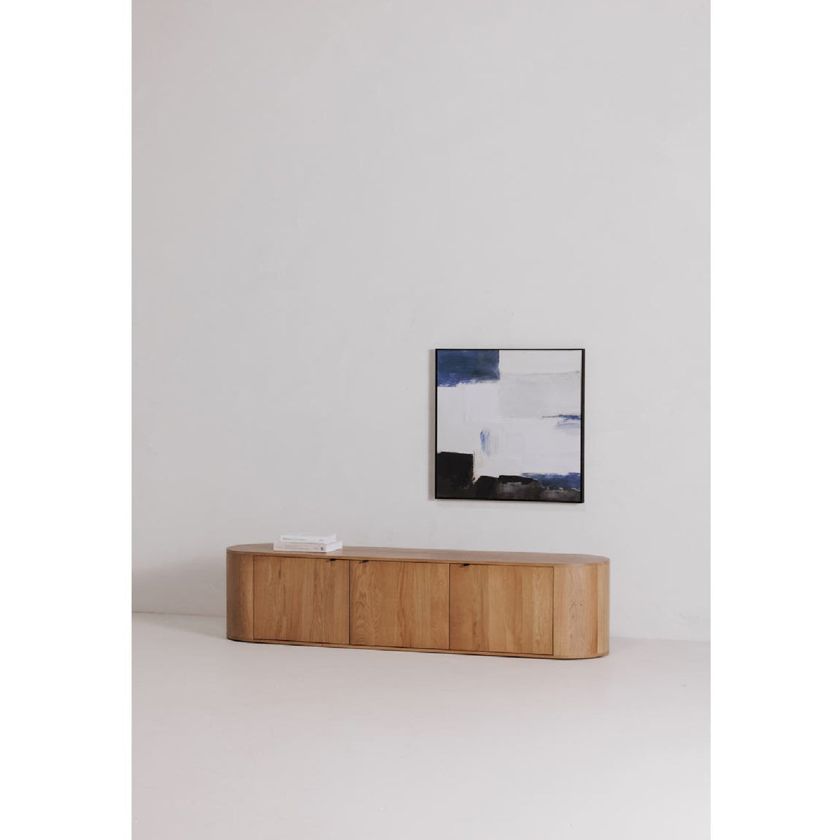 Modern European furniture - Natural Oak 3-Door Media Bench - www.oroa.com