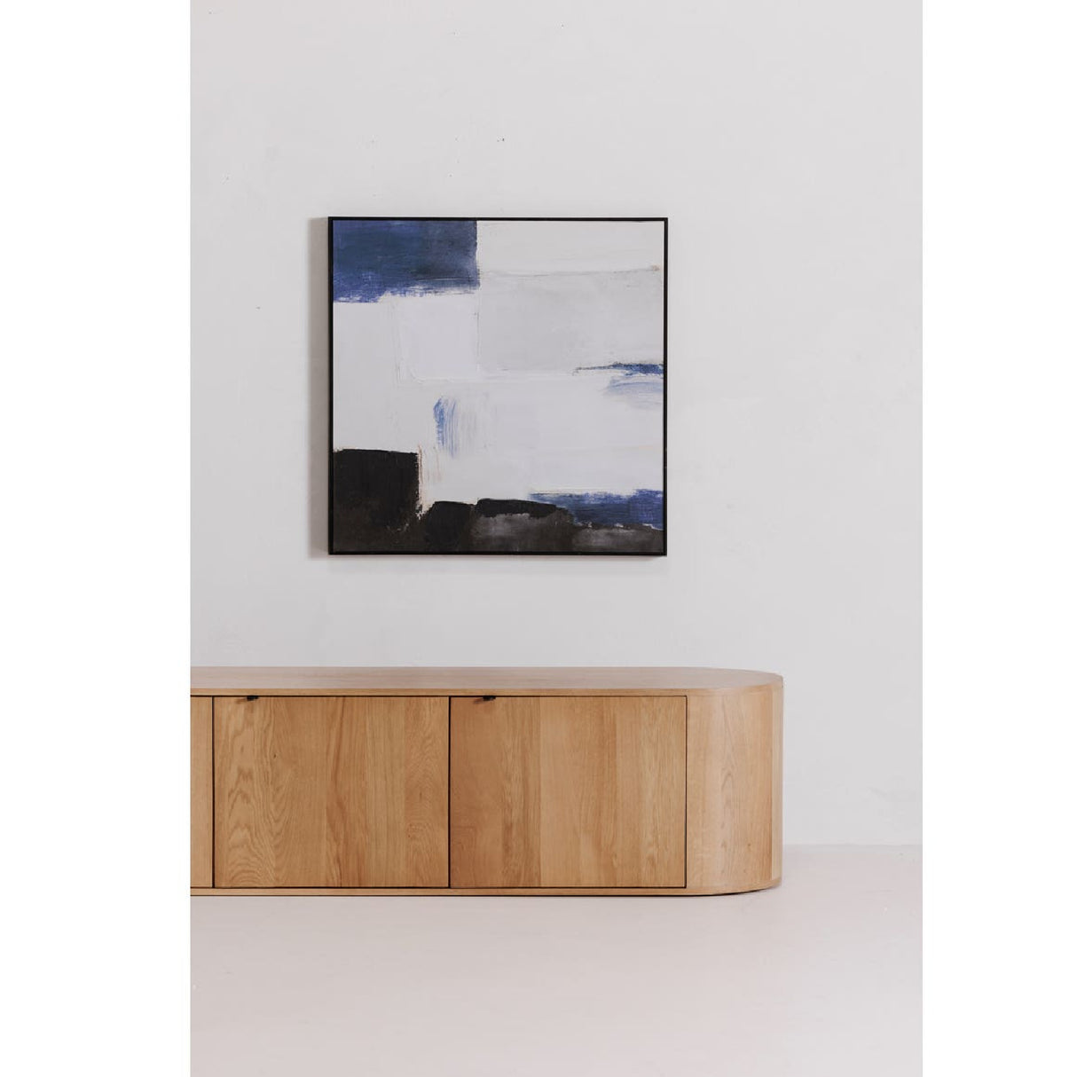 Modern European furniture - Natural Oak 3-Door Media Bench - www.oroa.com