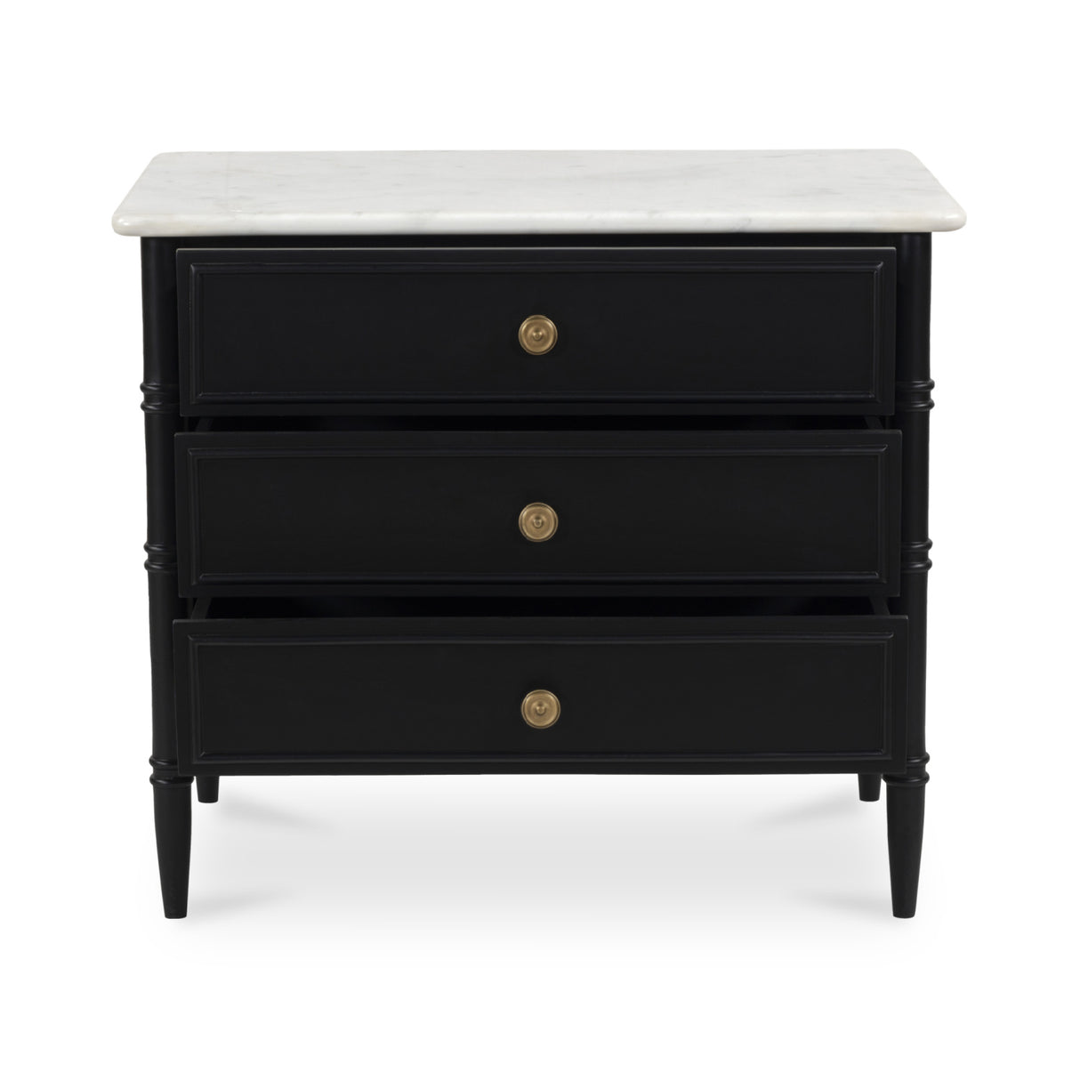 Modern European furniture - Black 3-Drawer Nightstand - www.oroa.com